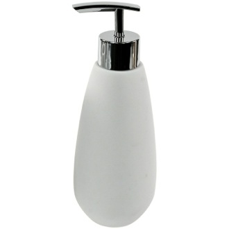 Soap Dispenser Made From Thermoplastic Resins and Stone in White Finish Gedy OP80-02